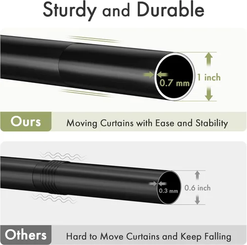 Vista 3 de AmazerBath Barra de cortina de ducha de tensión de resorte, 31-46.5 pulgadas, barra de ducha resistente a prueba de óxido, barra de tensión de ducha
