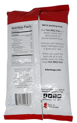 Vista 2 de Killer Hogs Hot BBQ Rub Championship Grill Condimento para carne de res, bistec, hamburguesas, cerdo y pollo 5 libras