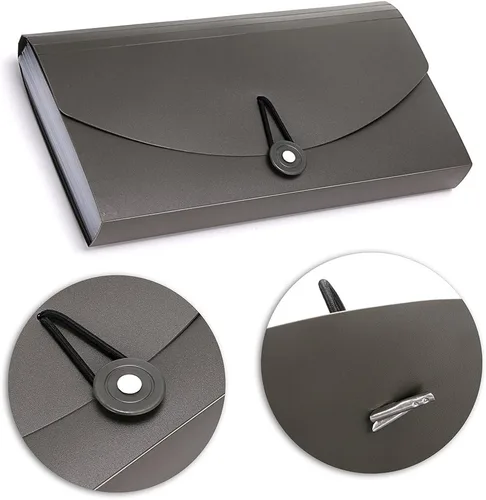 Vista 4 de BTSKY Carpeta de Archivos Expansible - 13 Bolsillos Carpeta de Archivo Acordeón Pequeña Carpeta Expandible Soporte para Tarjetas y Boletos Carpeta