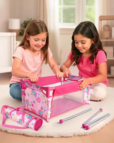Vista 8 de JIZHI Cuna Reborn para muñecas, cama de muñeca de bebé, juguete plegable para muñecas de 18 pulgadas, accesorios de muñeca Reborn con bolsa
