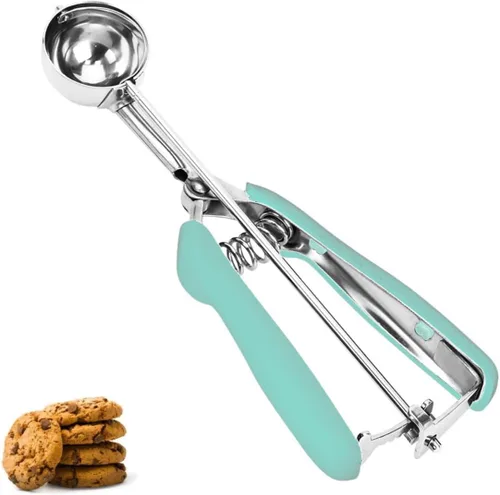 Vista 29 de Cuchara de Helado y Galletas de Acero Inoxidable - Capacidad de 5.3Tbsp/80ml/2.7oz, Liberación con Gatillo