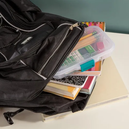 Vista 7 de STERILITE 17248612 Caja dividida pequeña, caja transparente con pestillo de color, paquete de 12