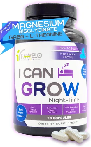 I Can Grow NightTime Kids Vitaminas Multivitaminas Ayuda para Dormir | Magnesio para niños con bisglicinato de magnesio | Calma y recuperación