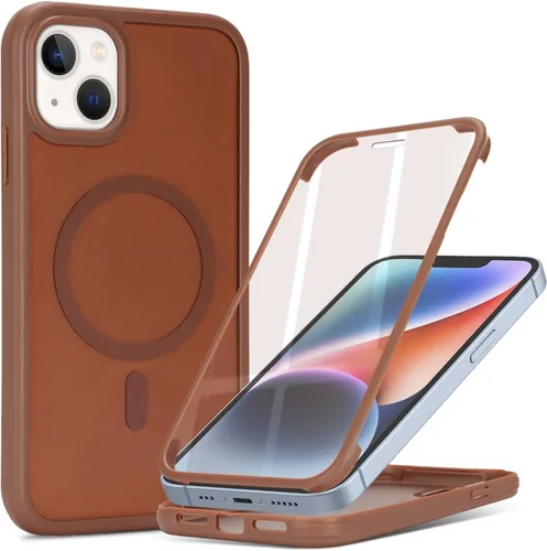 Vista 28 de Funda magnética para iPhone 12 mini con protector de pantalla integrado, compatible con MagSafe, para Apple 12 Mini, fundas de cuerpo completo