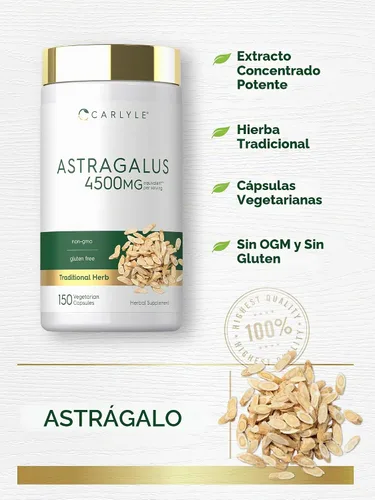 Vista 4 de Carlyle Suplemento de astrágalo 150 cápsulas Fórmula de extracto