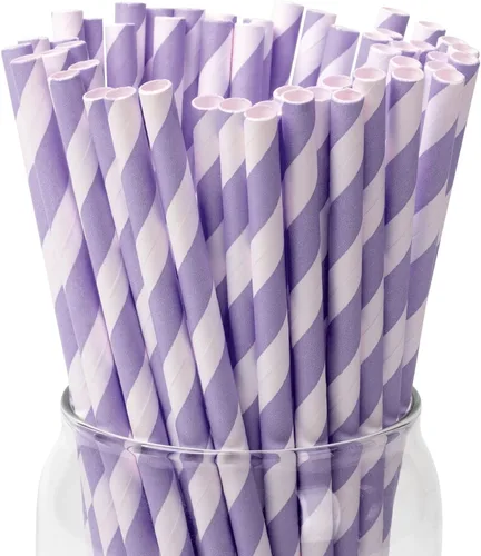 Vista 13 de PakTalk Paquete de 100 pajitas de papel rosa bebé para beber, desechables y biodegradables para cumpleaños, bodas, baby showers