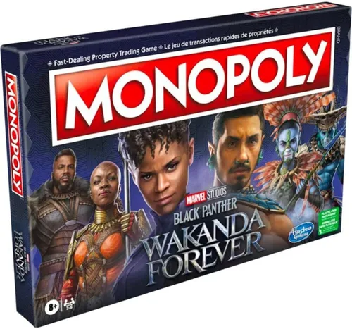 Monopoly: Marvel Studios' Black Panther: Wakanda Forever Edition Board Game for Families and Kids Ages 8+, Game for 2-6 Players