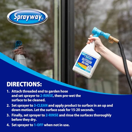 Vista 6 de Sprayway Limpiador de vidrio para exteriores, 32 onzas, brillo sin rayas, acción de espuma, ideal para ventanas, puertas de patio y superficies