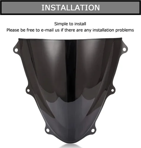 Vista 5 de PSLER Parabrisas de doble burbuja para Suzuki GSXR600 GSXR750 K11 2011-2023 Negro