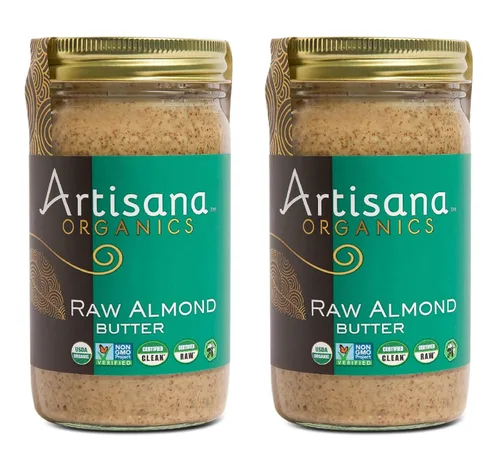 Vista 9 de Mantequilla de almendras crudas Artisana Organics, 9oz Sin azúcar añadido, sin aceite de palma, vegana, paleo y apta para keto