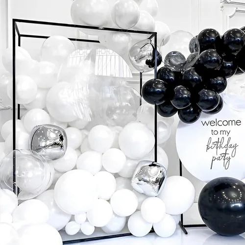 Vista 9 de JOYYPOP Globos blancos, 130 unidades, kit de guirnalda de globos blancos, diferentes tamaños, 5, 10, 12, 18 pulgadas, globos blancos para boda