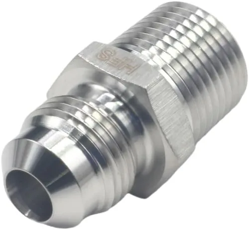 Vista 9 de HFS (R) 1/2 "NPT macho a 1/2" SAE Macho Flare Tubing Adapter Manguera Conector Accesorios de tubería de acero inoxidable 304