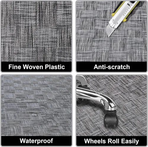 Vista 5 de AiBOB Alfombrilla para silla de oficina para suelo de madera dura y baldosas, 36" x 48" resistente para computadora y silla de escritorio