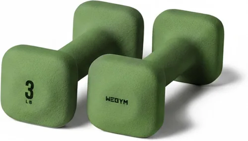 Vista 32 de WeGym SafeGrip Square Dumbbells with Anti Slip Handles, Aesthetic Free Weights for Home Workouts, Stable Design Prevents Rolling during Floor