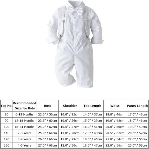 Vista 7 de IDOPIP Traje de 1 Navidad para niños pequeños, camisa de caballero a rayas con corbatín + pantalones largos con tirantes