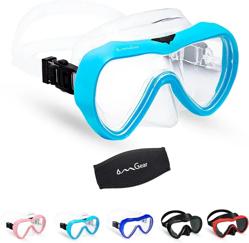OMGear - Gafas de natación con cubierta para la nariz, máscara de buceo y esnórquel, máscara para niños y adultos, máscara de esnórquel para buceo,