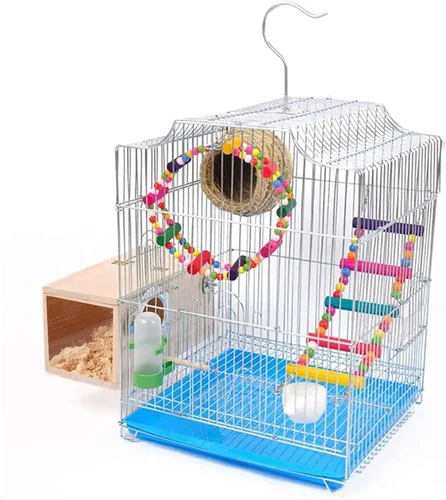 Vista 5 de ALI2 Caja anidable de pájaros, periquitos, cría de aves, cajas nido de madera acrílica transparente para pájaros con nido pequeño para loros