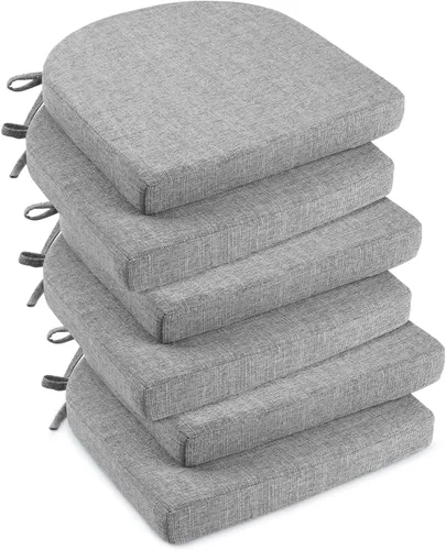Vista 16 de downluxe Cojines para sillas de interior para sillas de comedor, almohadillas de espuma texturizada suaves y cómodas para sillas de cocina con lazos