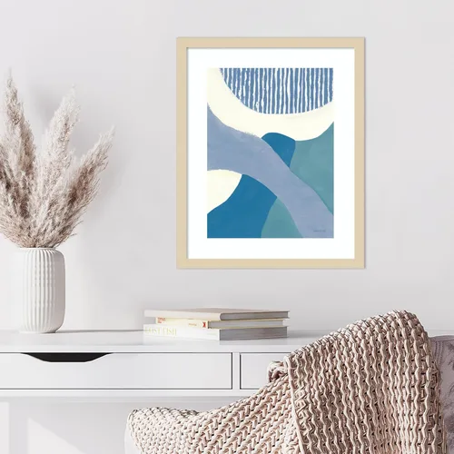 Vista 4 de Amanti Art Framed Wall Art Print 21x17 Retro Abstract VI Blue Green by Danhui Nai, Abstract Wall Art, Modern Contemporary Decor, Small Poster