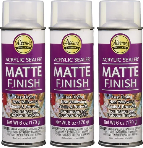 Aleene's Spray 6 oz. Paquete de 3 selladores acrílicos, 6 onzas (paquete de 3), transparente mate, 3 unidades
