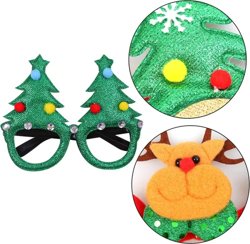 Vista 4 de Aneco Paquete de 9 diademas de Navidad, marcos de gafas de Navidad, sombrero de fiesta de Navidad, accesorio de disfraz de Navidad para suministros