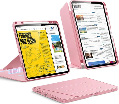 Vista 19 de ESR - Funda para iPad Air de 11 pulgadas M3/M2 (2025/2024), iPad Air de 5ª/4ª generación (2022/2020), funda con soporte vertical, múltiples ángulos