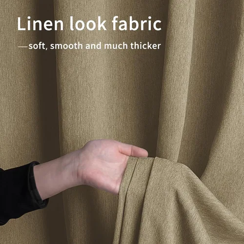 Vista 5 de Easy-Going - Cortinas para exterior con aspecto de lino impermeables y a prueba de viento para porche, cortinas de privacidad para exterior suaves