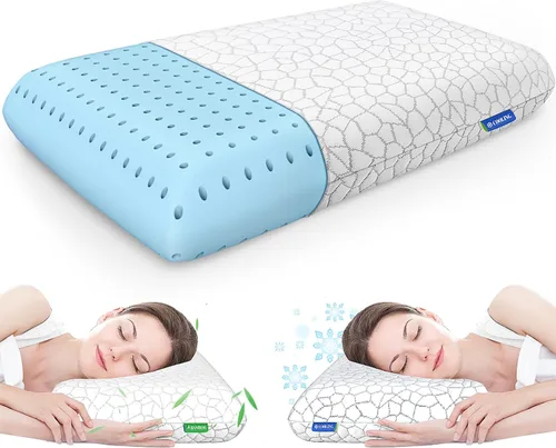 Vista 8 de Almohadas de espuma viscoelástica para dormir, almohada de cama con funda extraíble y lavable a máquina, almohada de cama para dormir de lado