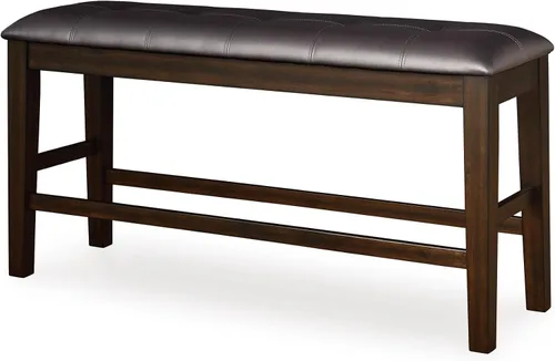 Vista 20 de Signature Design by Ashley Haddigan - Banco de comedor tapizado tradicional, color marrón oscuro