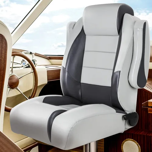 Vista 4 de NORTHCAPTAIN Silla de capitán pontón de primera calidad, respaldo alto, reclinable, cubo de pontón, asiento de barco con reposabrazos