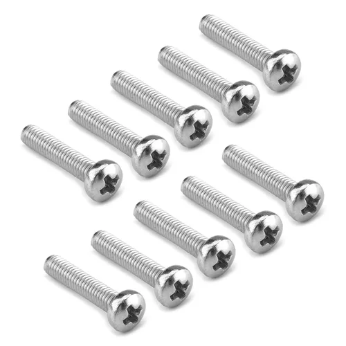 Vista 85 de MroMax 30 tornillos de máquina Phillips de cabeza plana M2 x 0.197 in, acero inoxidable 304 18-8, rosca completa, tornillos de cabeza cruzada gris