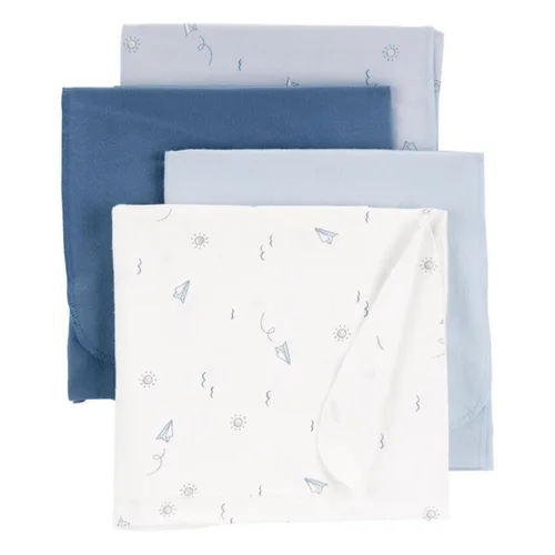 Carter's Paquete de 4 mantas receptoras para bebé (azul)