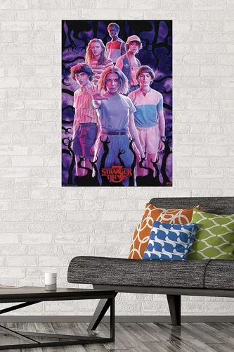 Vista 2 de Trends International Netflix Stranger Things: Season 3 - Póster de pared grupal, 22.375 x 34 pulgadas, versión sin marco