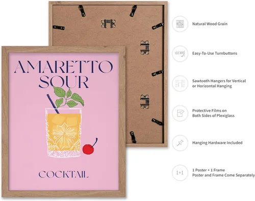 Vista 2 de Poster Master Amaretto Sour Poster - Retro Cocktail Print - Alcohol Art - Bartender Artwork - Bar Cart Design - Food & Drink Artwork - Chic Boho