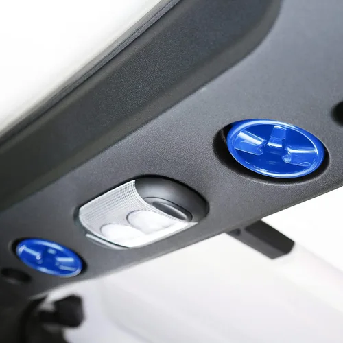 Vista 2 de Cubierta decorativa de tornillo para perilla de montaje en techo para Jeep Wrangler JK JKU 2/4 puertas 2007-2018, accesorios interiores (azul)