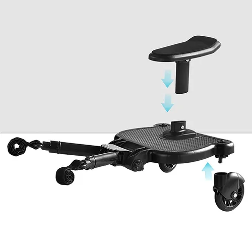 Vista 3 de Tabla universal para cochecito de bebé con accesorio de asiento, conectores para cochecito de bebé, versátil y práctico, ideal para viajar, ir
