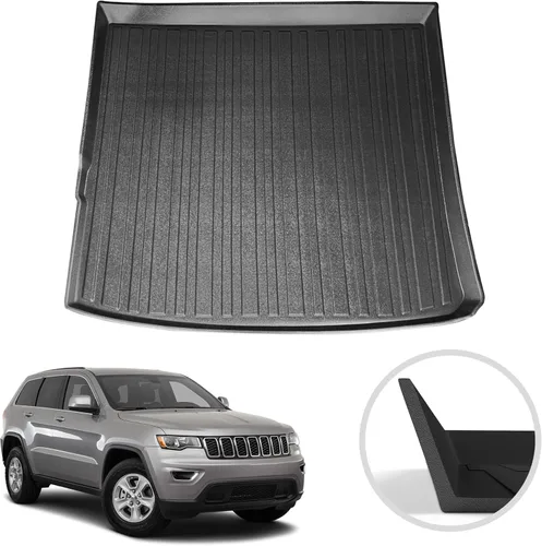 Vista 2 de Forro de carga prémium para Jeep Cherokee 2014-2023 – Tapete de maletero de automóvil de ajuste personalizado – Tapete de carga negro para todas