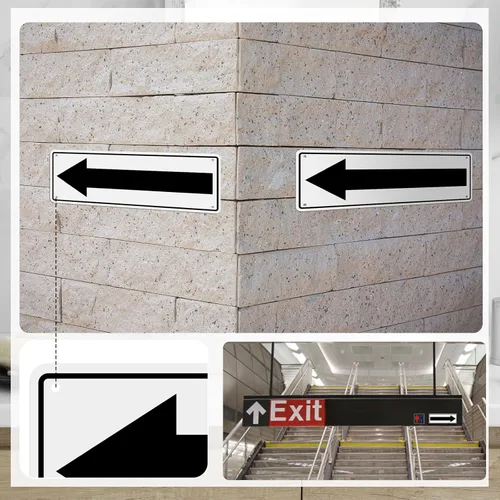 Vista 5 de Moxweyeni Letrero de flecha de 10 x 3.5 pulgadas, letrero reflectante de aluminio, letrero de flecha de metal para carretera, flecha derecha