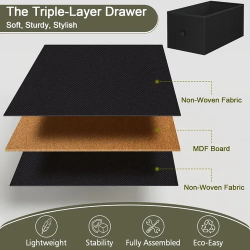 Vista 8 de Narrow End Tables Living Room Set of 2 with Charging Station, Skinny Side Table with Fabric Drawers, Slim LED Nightstand for Bedroom, Small Spaces