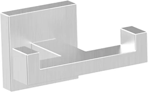 BOZWELL Ganchos dobles para toallas para baño, montaje en pared de níquel castrado, estilo cuadrado simple y moderno, gancho para bata y abrigo,