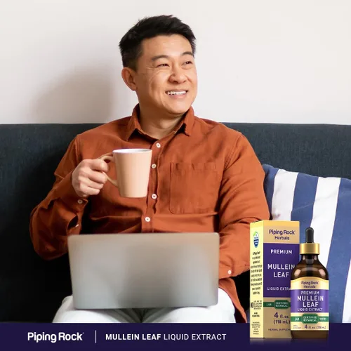 Vista 6 de Piping Rock Tintura de extracto de hoja de gordolobo 4 onzas líquidas Gotas líquidas a base de hierbas de primera calidad Suplemento botánico