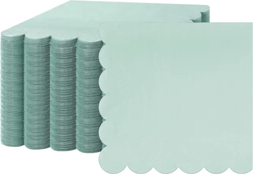 Vista 9 de Fuutreo 100 piezas de servilletas de cóctel con bordes ondulados de papel grueso, servilletas desechables para fiestas, servilletas de papel