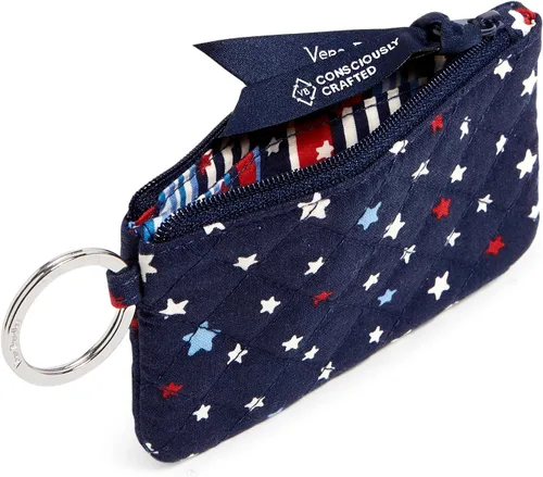 Vista 2 de Vera Bradley - Cartera de algodón para mujer, diseño con cremallera y compartimiento para identificación