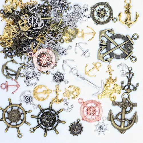 Vista 10 de stino 100 G Mixed Style Metal Charms for Jewelry Making, Bulk Silver & Gold Plated, for Bracelet, Necklace, Earrings DIY Crafts