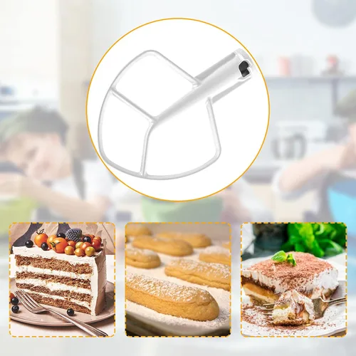 Vista 6 de Batidor Plano Recubierto K5AB K5SS Kitchen Mixer Aid de AMI PARTS para Mezcladora de 5 Qt con Tazón de Acero Inoxidable Compatible con Modelos KSM50