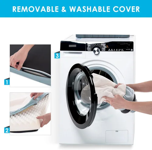 Vista 3 de Cama ortopédica para perros grandes - Gran cama impermeable para jaula de perro con funda extraíble y lavable, soporte de espuma tipo caja de Azul