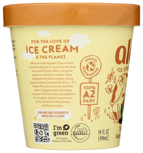 Vista 4 de Alec's Helado Orgánico de Vainilla en Grano de Tahití
