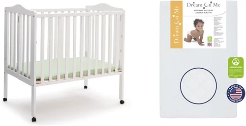 Vista 15 de Delta Children Cuna portátil plegable mini para bebé con colchón de 1.5 pulgadas - Certificado Greenguard Gold, gris