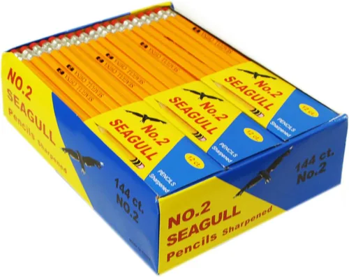 Lápices con punta n.º 2 144/box, 12 cajas de 12 lápices con goma de borrar mejorados 1