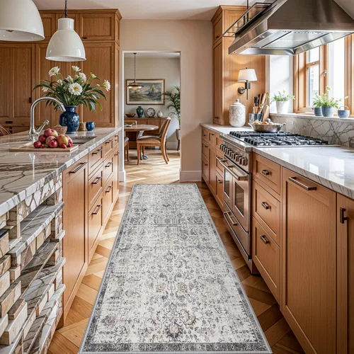 Vista 70 de Alfombra de Pasillo Lavable - Alfombras de Cocina de 2'6"x12' con Respaldo Antideslizante, Alfombras de Casa de Campo para Interiores para Sala